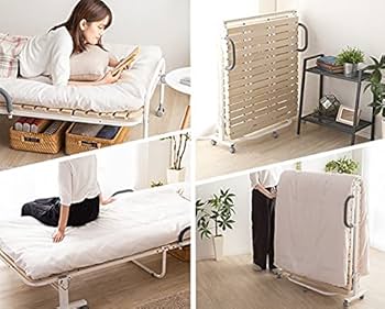 未使用☆ORION ワンタッチ 折り畳み 桐すのこベッド ナチュラル シングル シングル] 折りたたみベッド 桐すのこ 33枚 キャスター付き